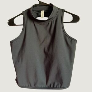 Nova Sport Womens Black High Neck Cutout Back Padded Crop Top ZDNVSP1080 L‎ Gym